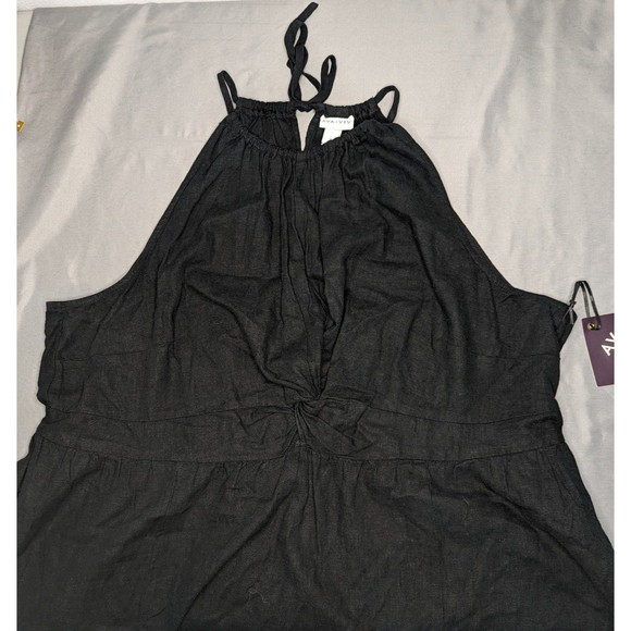 Women's Ava & Viv Halter Neck A-Line Dress Black - Picture 4 of 9